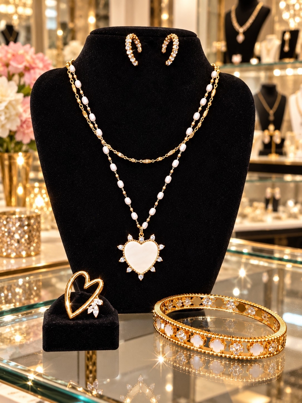 Park Lane, Esme, Chateau, Phoebe, & Hazy:Necklace, Bracelet, Ring, & Earring Set